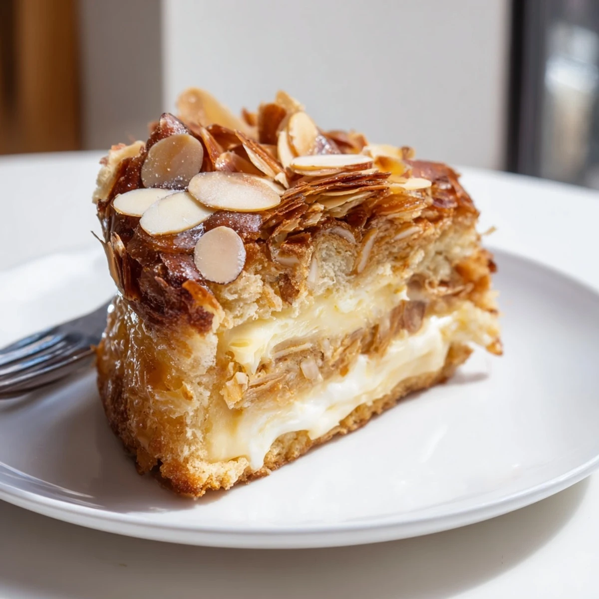Zarte und köstliche Bee Sting Cake mit cremiger Vanillefüllung und knusprigem Topping.
