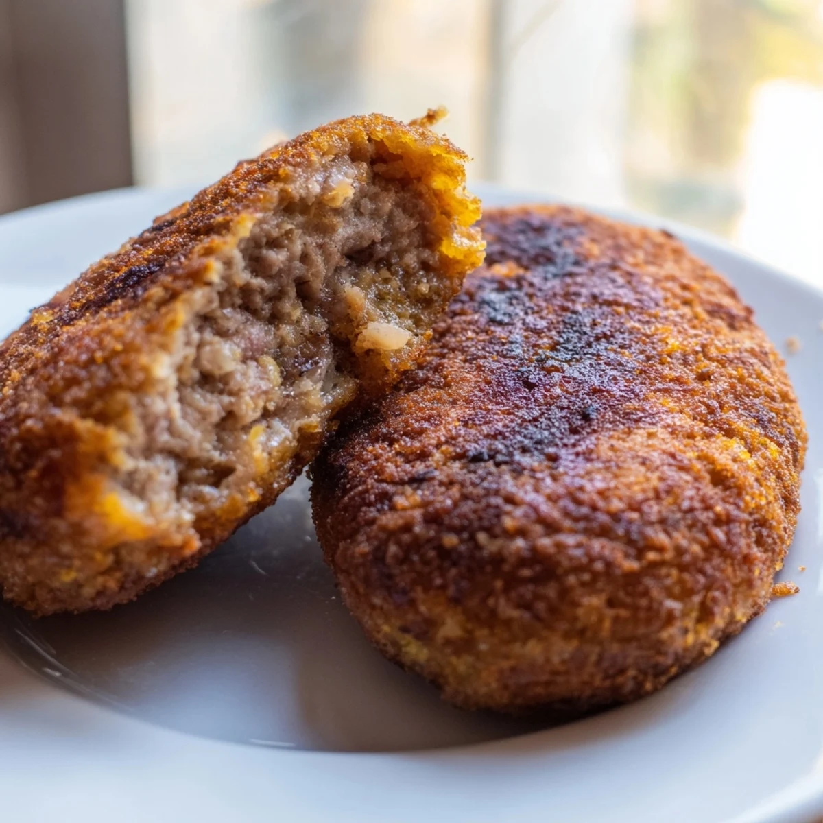 A close-up of delicious, juicy Frikadellen, prepared perfectly for a flavorful, hearty meal.