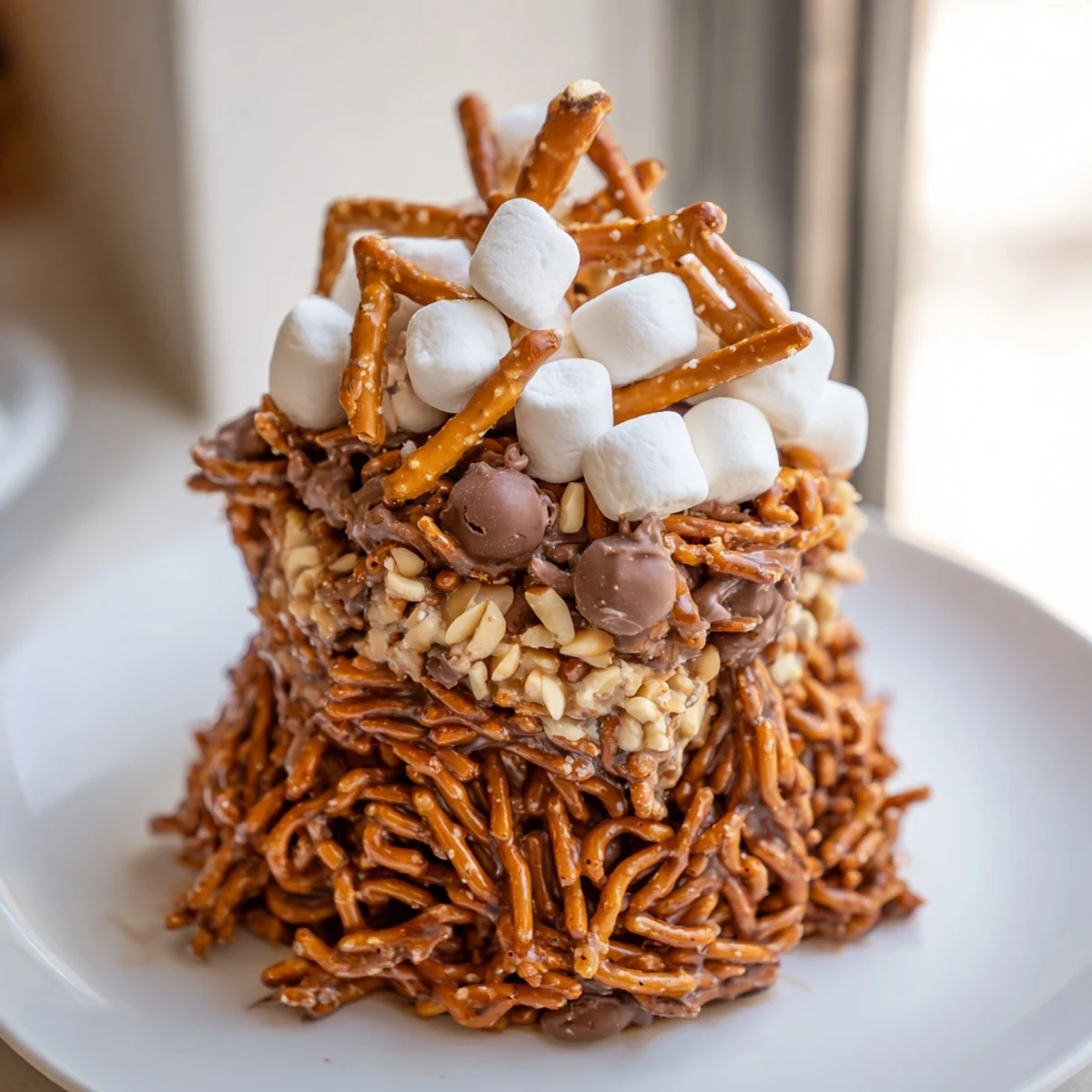 Crunchy Haystack Candy Tower