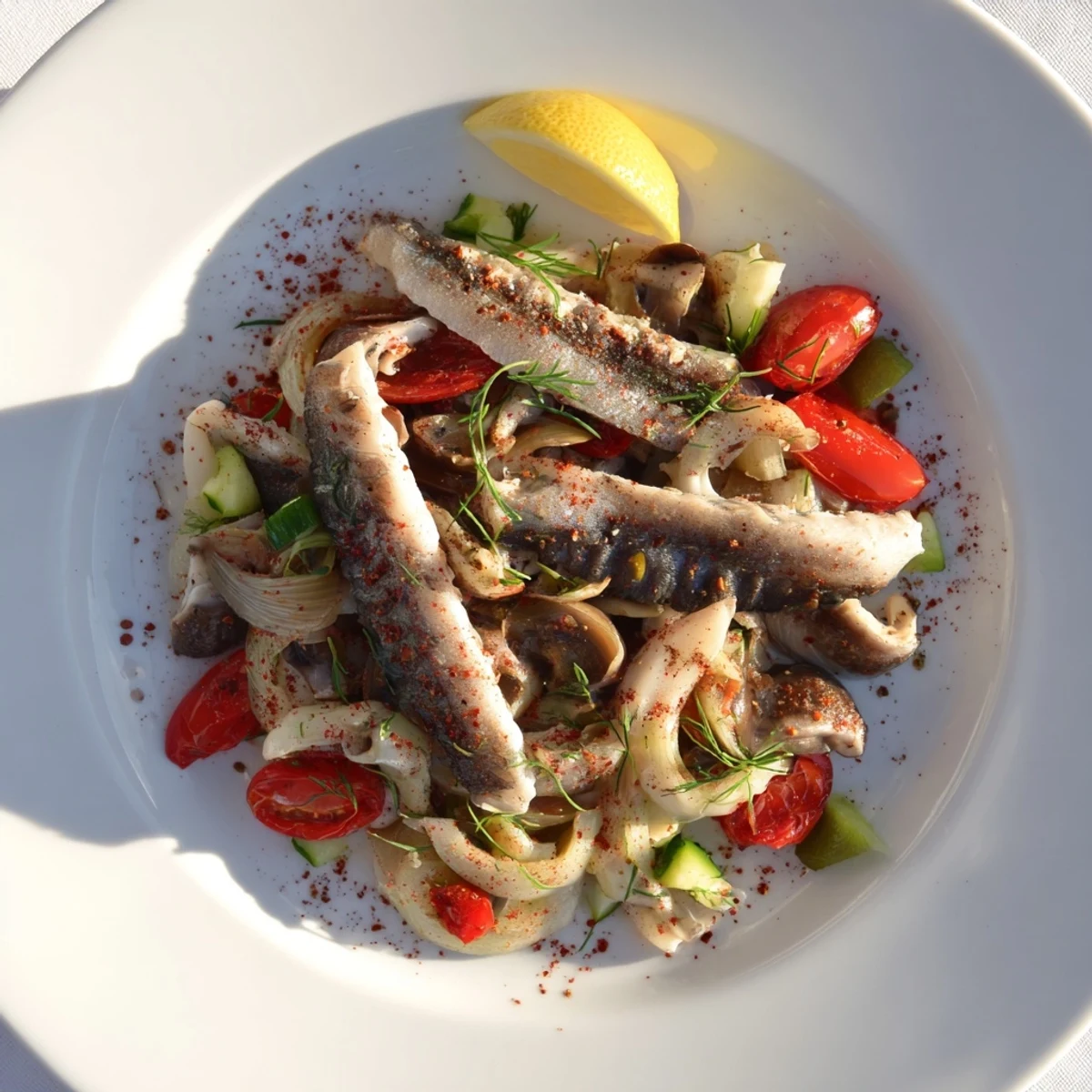 Blauer Fisch mit Gemüse