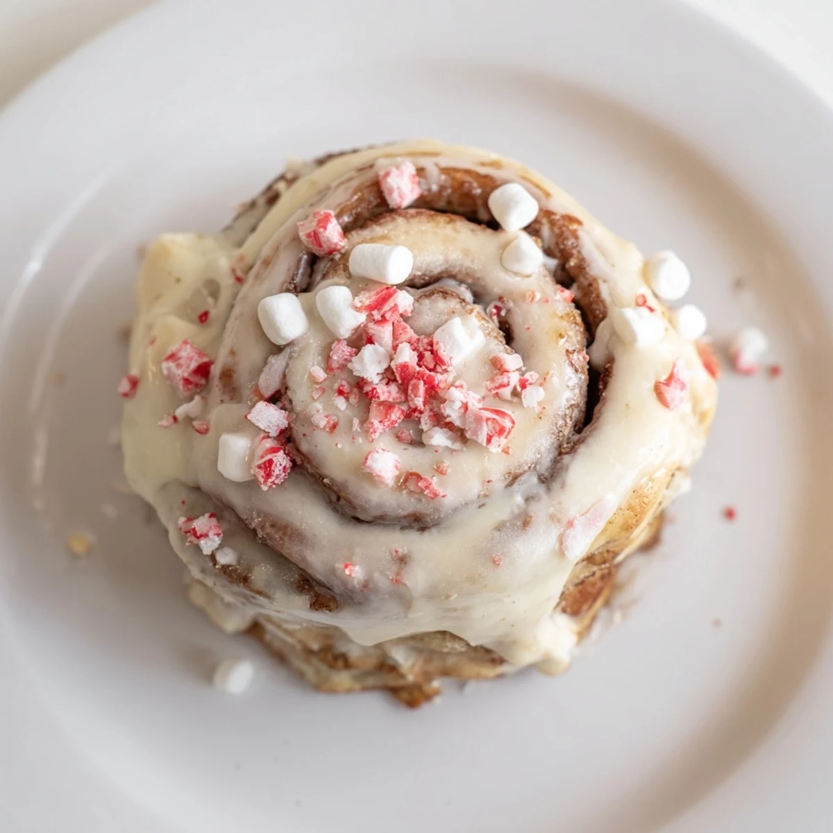 Homemade North Pole Cinnamon Roll Board, showcasing a delightful array of holiday toppings and sweet treats.