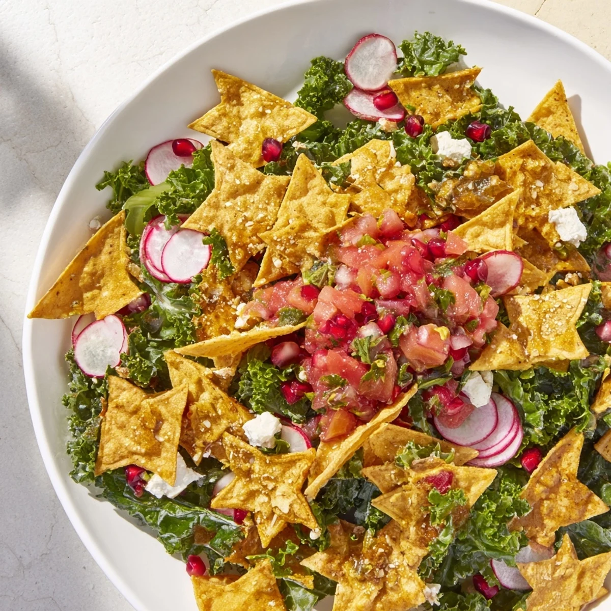 Winter Salat Schneeflocken Chips