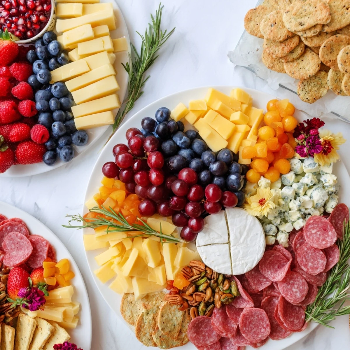 This festive Nutcracker Suite Board presents a delicious array, from cheeses to sweet treats, beautifully arranged.