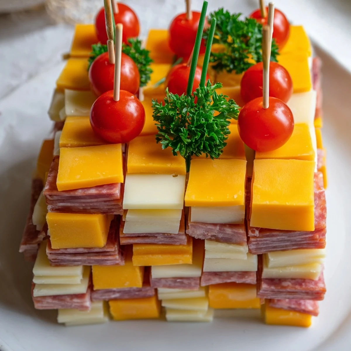 Checkerboard Chalet Käse Fleisch