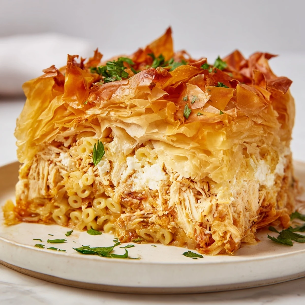 Huhn Pasta Filo Kuchen