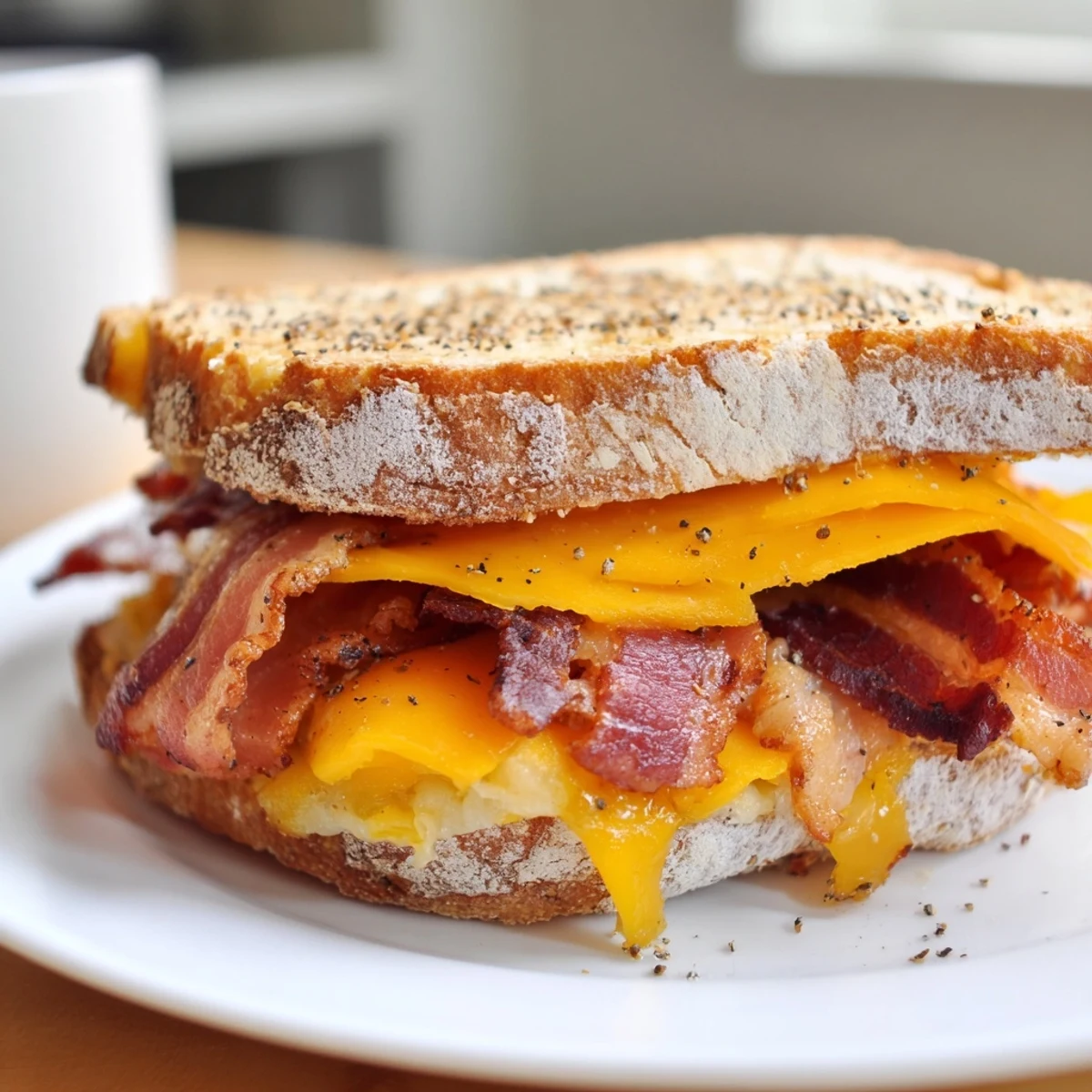 Crispy Bacon Cheddar Toast