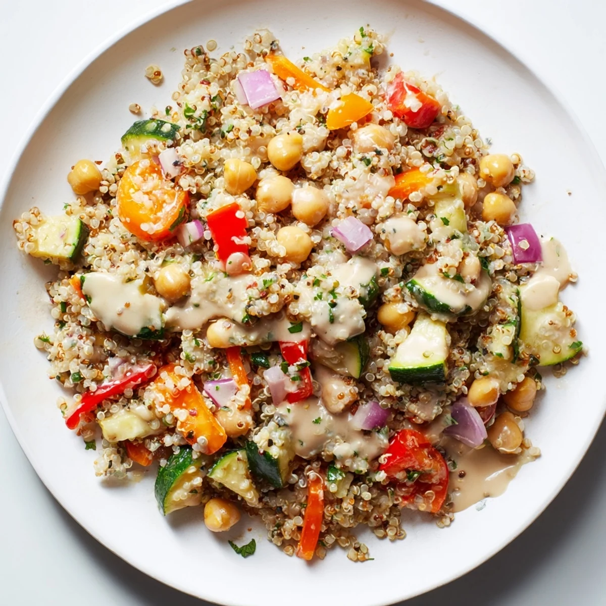 Quinoa Power Salad: A colorful bowl of fluffy quinoa and roasted vegetables, ready to eat.