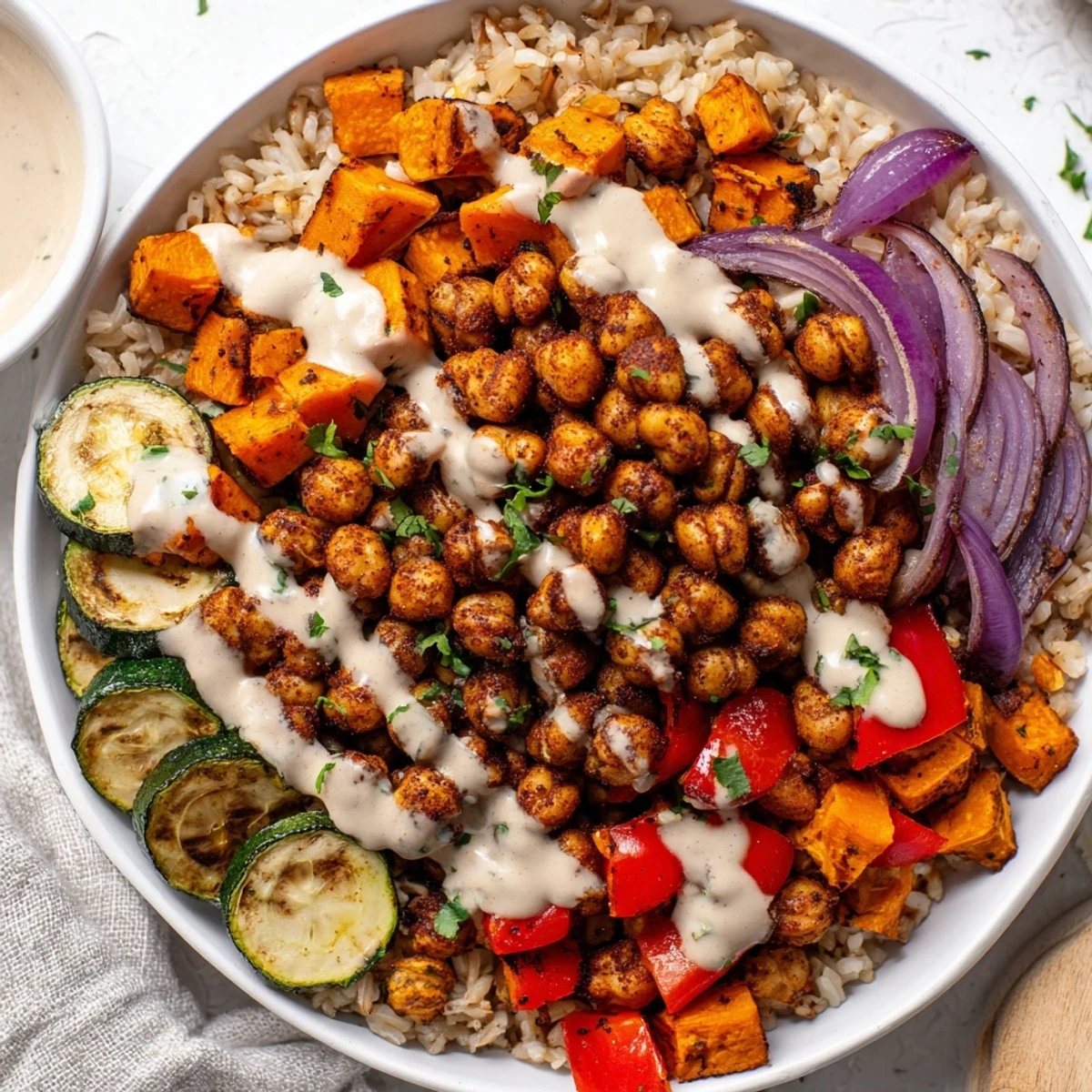 Geröstete Kichererbsen Bowl