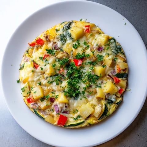 Golden potatoes and tender vegetables star in this delicious potato and vegetable frittata.