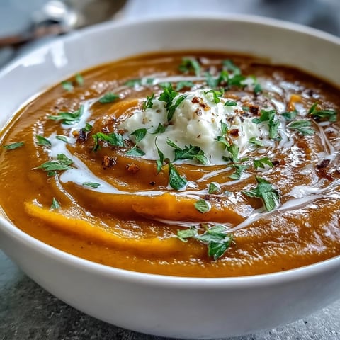 Goldene Butternut Squash Suppe mit Kürbiskernen verziert, cremig angerichtet.