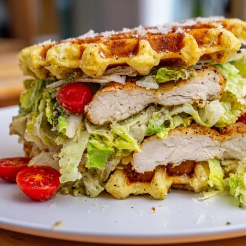 Chicken Caesar Waffle Sandwich