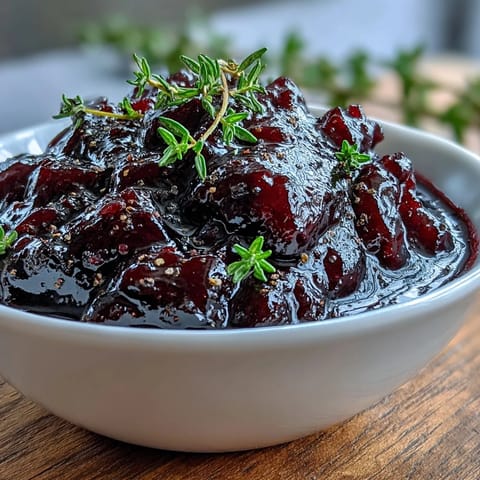 Black Currant Glaze drizzled on roasted root vegetables, deep purple shine and tangy-sweet aroma for dinner.