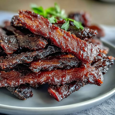 Geräuchertes Beef mit schwarzer Johannisbeere