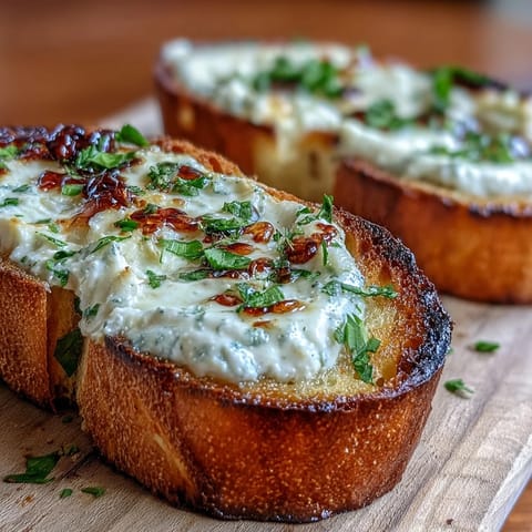 Goldenes Hot Honey Ricotta Garlic Bread aus dem Ofen mit glasigem Honig-Guss.