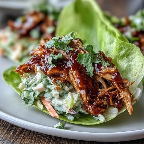 Vegan BBQ Jackfruit Lettuce Tacos
