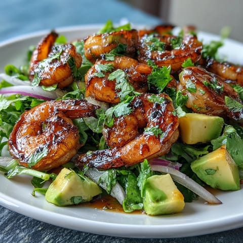 Gegrillte Garnelen Mango Avocado