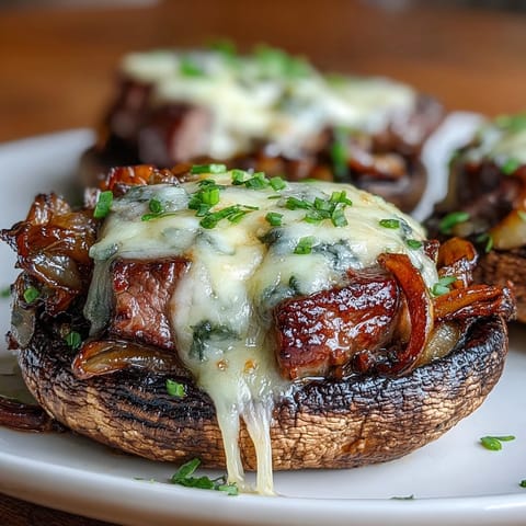 Keto Philly Cheesesteak Portobello