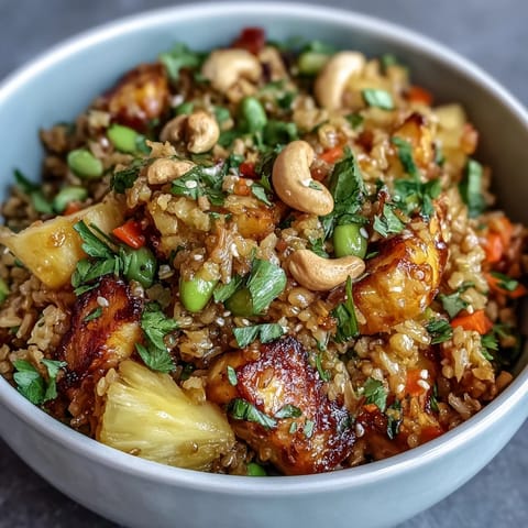 Vegan Ananas Blumenkohl Edamame