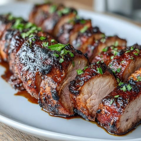 1. Saftiges Jerk-Schweinefilet mit karamellisierter Kruste und aromatischen Gewürzen, perfekt für ein karibisches Festmahl.  
