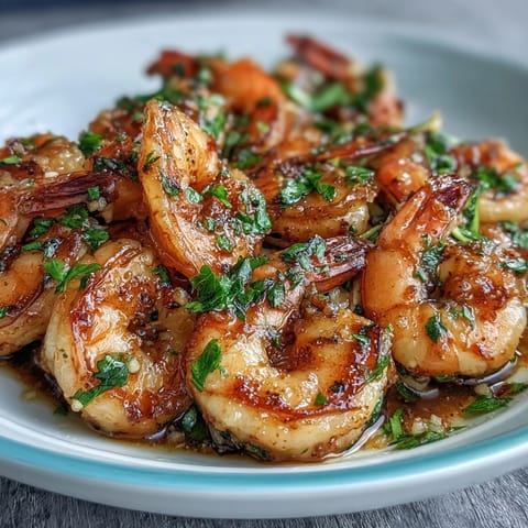 Knoblauch Butter Garnelen Zucchini