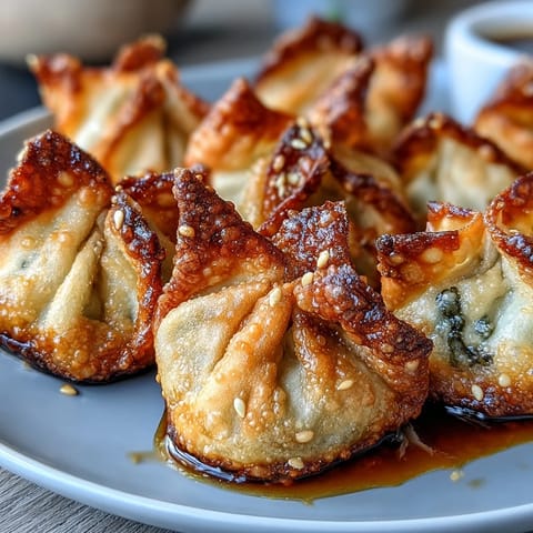 Knusprige Dumplings mit Sauce