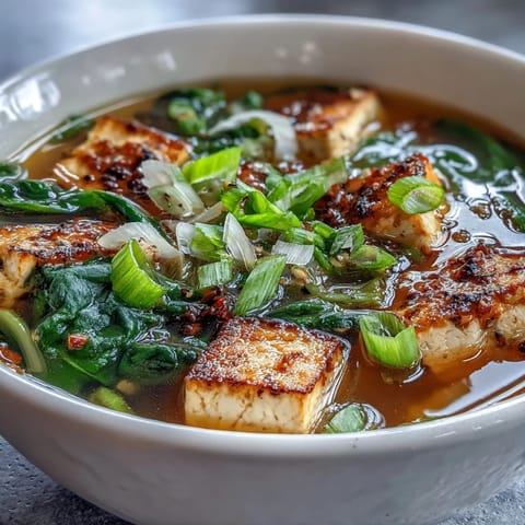 Miso mit Tofu und Spinat