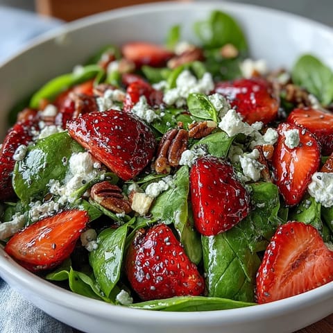 Frische Erdbeer Spinat Salat