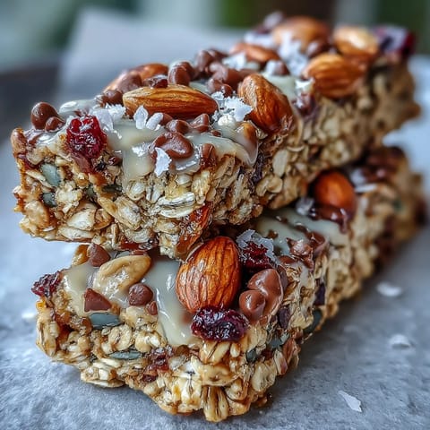 Gourmet hausgemachte nutzfreie Honig-Haferflocken-Riegel, perfekt für unterwegs.