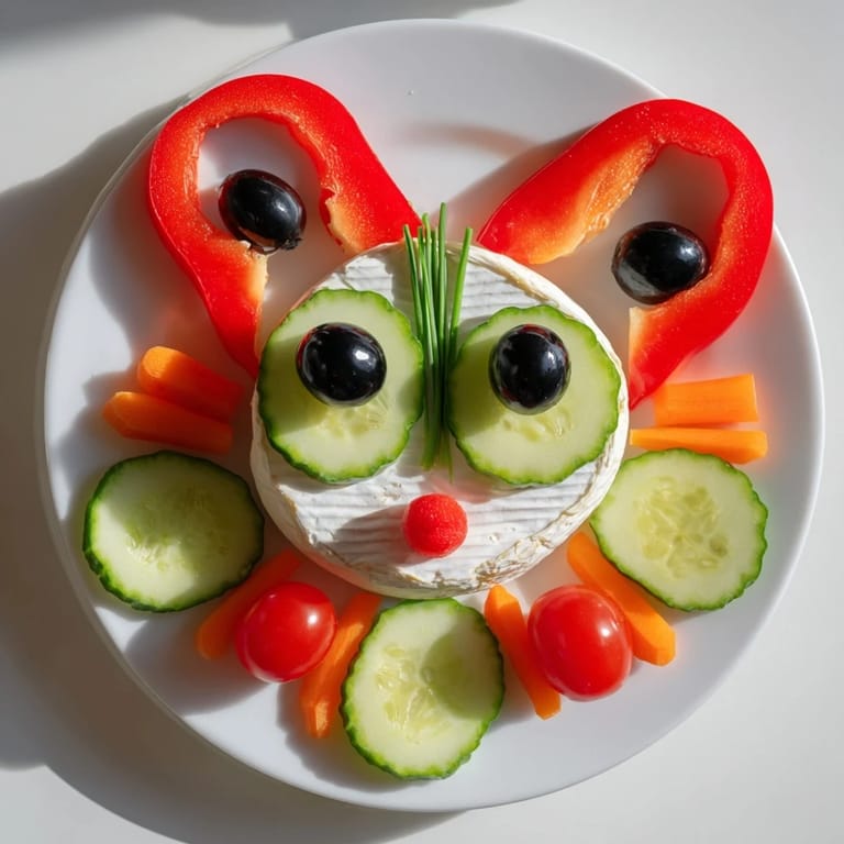 Freshly assembled Coccinelle Amusante Planche Pique-Nique platter showing colorful vegetables and creamy dips for a delightful spread.