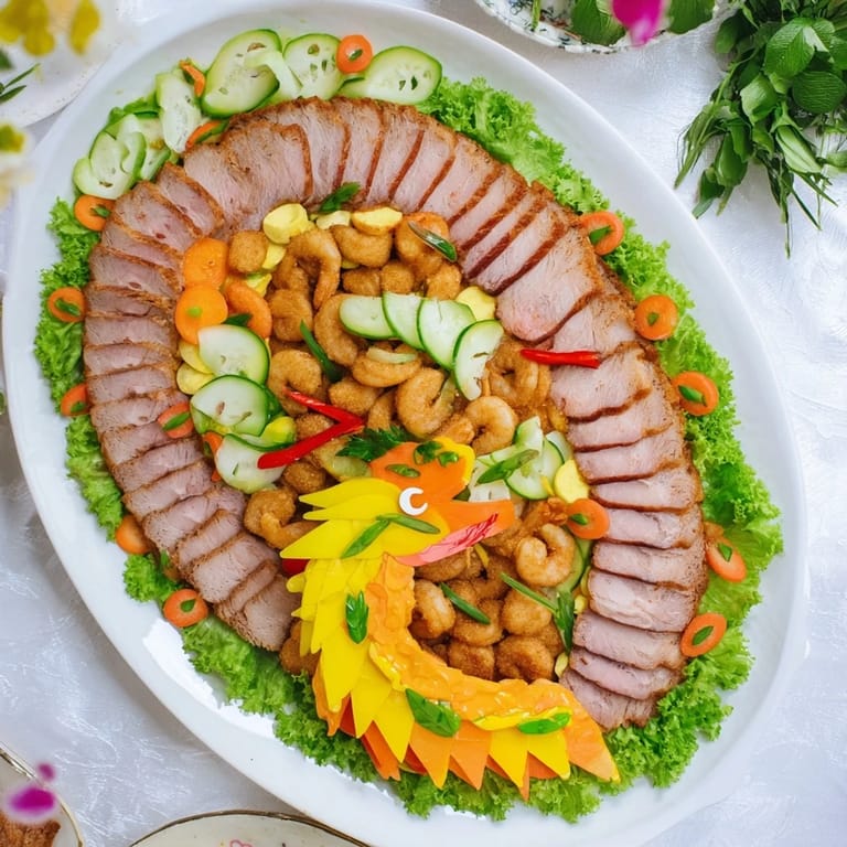 This Lunar New Year Dragon Platter features beautifully arranged Asian-inspired bites for a festive feast.