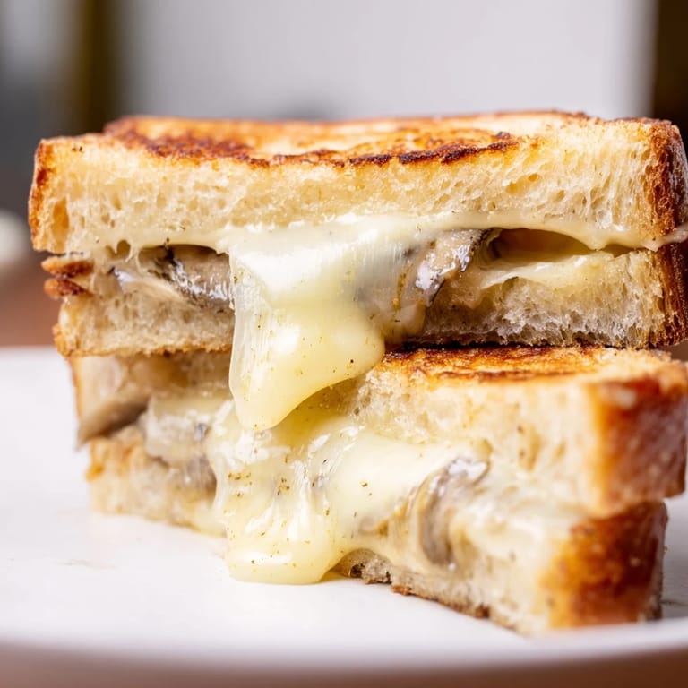 Majestätischer Truffle Grilled Cheese – knusprig, cremig und aromatisch; perfekt für Mittagessen oder Snack.