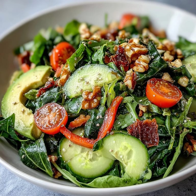 Farbenfroher Mixed Greens Power Bowl mit Kichererben, Rucola und Kürbiskernen, perfekt für eine leichte Mahlzeit.