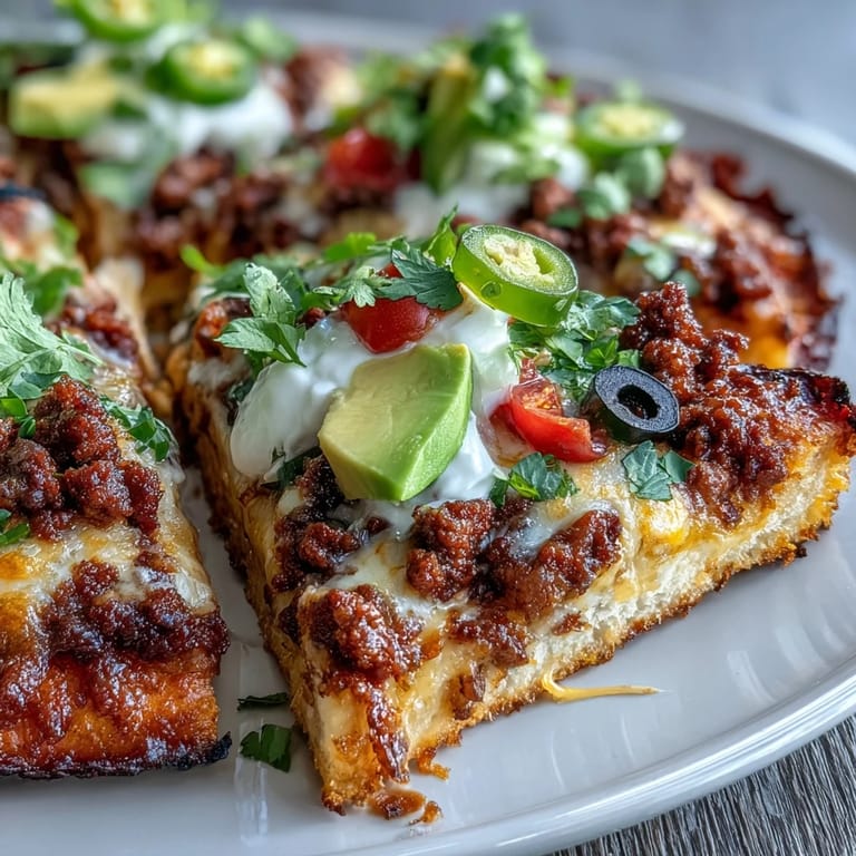 Keto Taco Pizza auf knusprigem Käsekruste mit Hackfleisch und frischen Toppings  