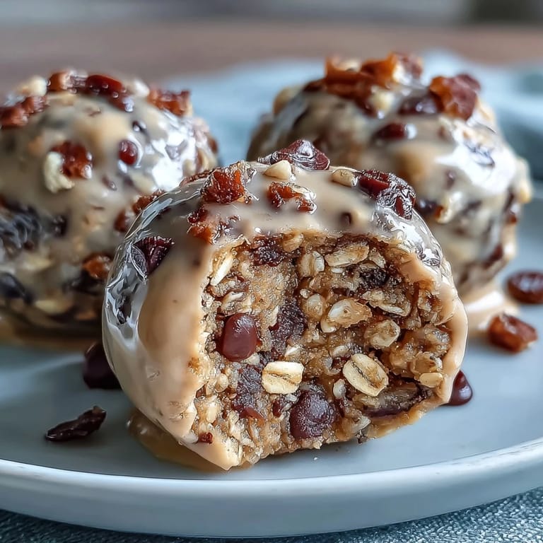 2. No-Bake-Energiebällchen mit Erdnussbutter und dunkler Schokolade – herzhaft, süß und ideal für unterwegs.