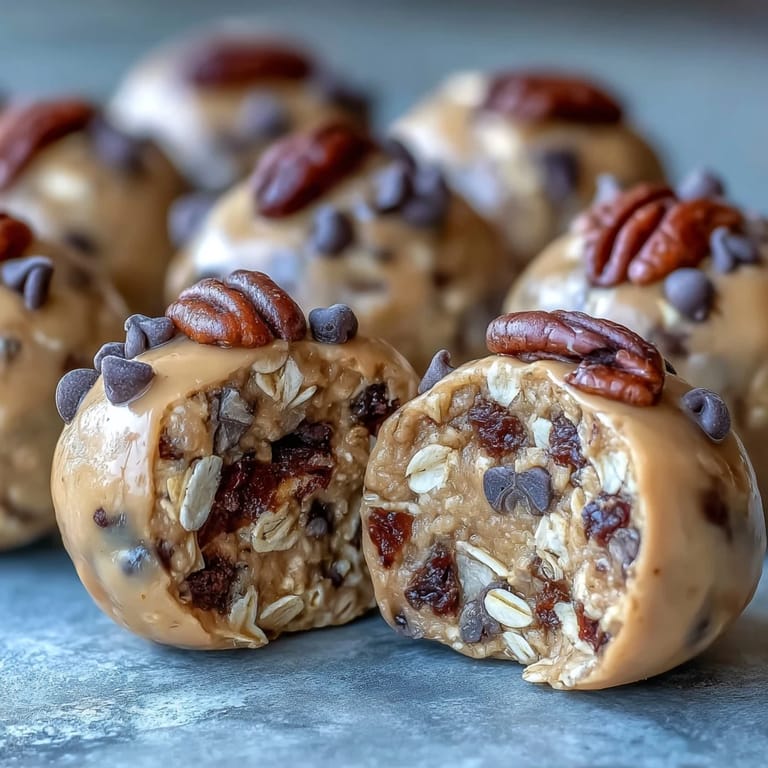 3. Gesunde Erdnussbutter-Energiebällchen mit Haferflocken und Schokolade – schnell zubereitet, voller Geschmack und Nährstoffe.
