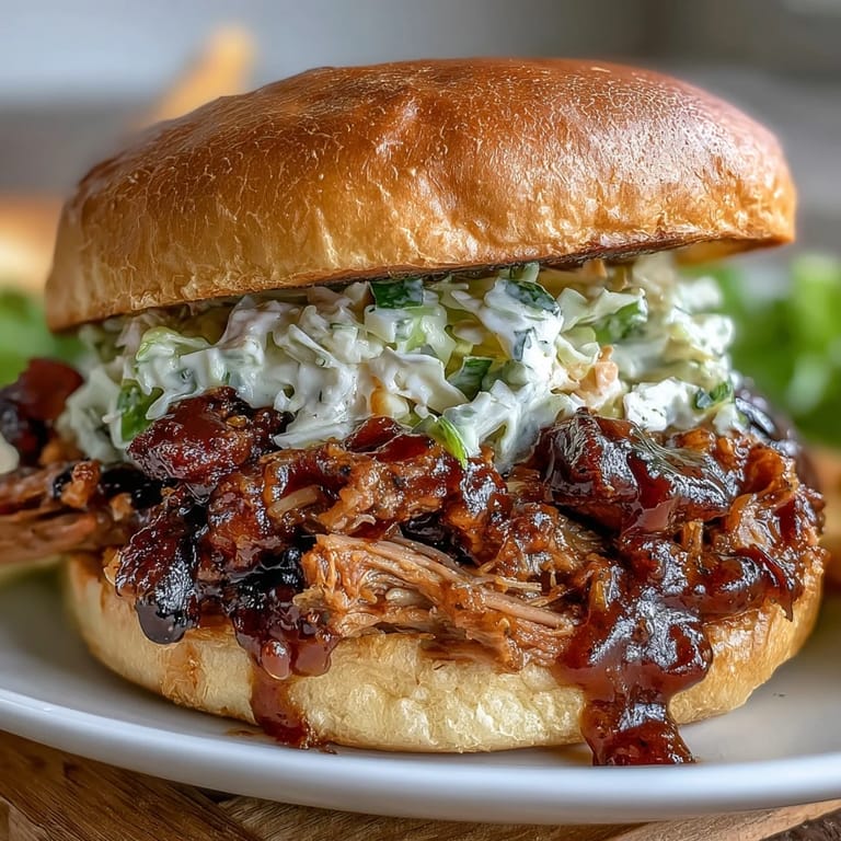1. Zarte BBQ Pulled Pork Sliders mit rauchig-süßer Sauce, perfekt für Baby-Shower und festliche Buffets.  