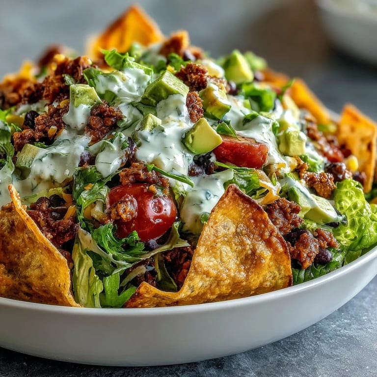 Knusprige Vollkorn-Tortillaböden mit saftigem Putenhackfleisch, Bohnen und cremigem Joghurt-Ranch-Dressing.