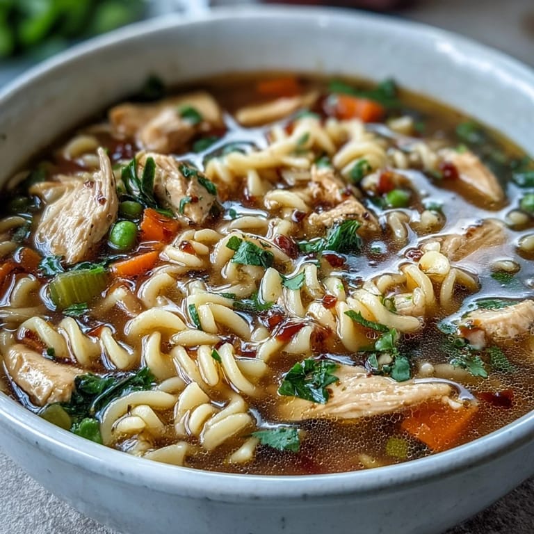 3. Comfort-Food pur: Chicken Run One-Pot Chicken Noodle Soup mit saftigem Hühnchen, knackigem Gemüse und goldgelben Eiernudeln.
